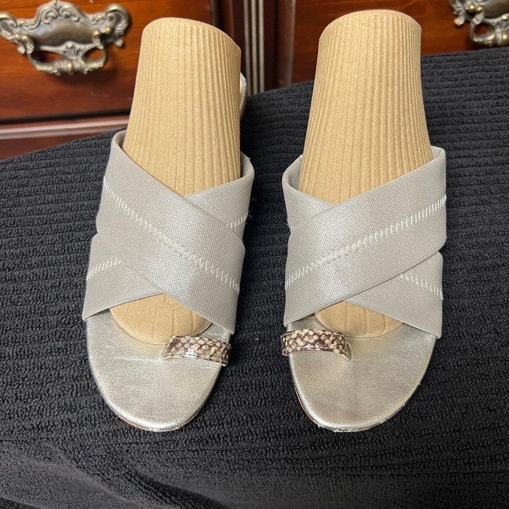 Donald J. Pliner Metallic Silver Sandals